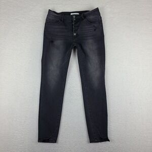 Flying Monkey Jeans Womens 29x28 Black Wash Skinny‎ Button Fly Y3303 Denim